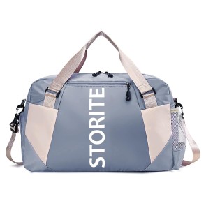 Storite Nylon 47 Cm Imported Travel Duffle Bag, Sports Shoulder Bag for Women with Wet Pocket & Shoe Compartment Weekender Overnight Luggage Bag (Blue,47x20x28 cm)
