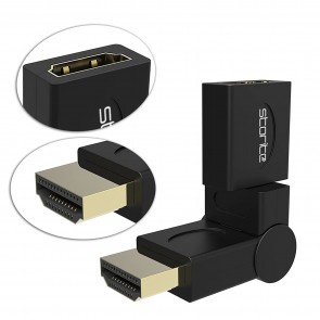 Storite Gold Plated 90-180 Degree HDMI Male to Female Adapter