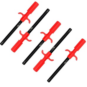 NISUN Easy Grip Metal Regular Gas Lighters for Gas Stoves, Restaurants & Kitchen Use (Pack of 5, RedBlack)