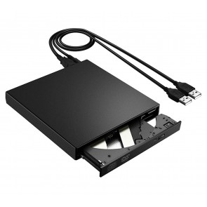 Storite Ultra Slim Portable External DVD Writer Drive with RW USB 2.0 for Laptop, Desktop and PC (Black)