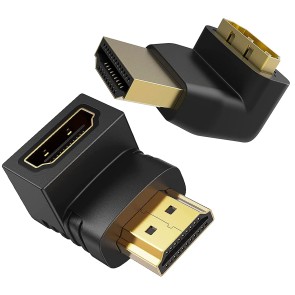 Storite Combo of HDMI 90 Degree and 270 Degree Right Angle Male to Female Adapter, HDMI Male to Female Adapter Supports 3D 1080P, HDMI Extender for Laptop,Pc,Fire Stick (Black)