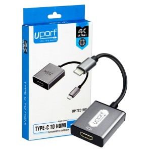 UPORT USB C to HDMI Adapter, 4K Type-C Port Hdmi Adapter, Compatible with Video Audio Output for laptops, All Smartphones and Tablet,TV (Black)