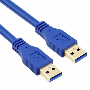 Storite 30cm Gold Plated Super Speed USB 3.0 Type A Cable – Male to Male USB Cord Short Cable for Hard Drive Enclosures, Laptop Cooling Pad, DVD Players- Blue