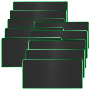 RiaTech 10 Pack Large Size (600x300x2mm) Extended Gaming Mouse Pad with Stitched Embroidery Edge, Premium-Textured Mouse Mat, Non-Slip Rubber Base Mousepad for Laptop/Computer- Black with Green Border