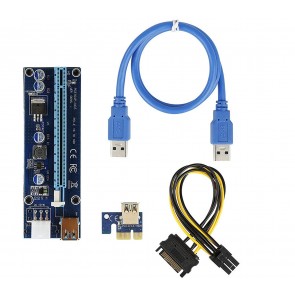 Storite Riser Card PCI-E Express 1x -16x Video Extender Cable Adapter with 6 Pin Power for Bitcoin Mining