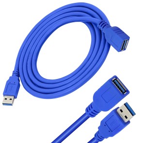 NISUN USB 3.0 Extension Cable 1.5m (5FT),USB 3.0 High Speed Extender Cord Type A Male to A Female Extension Cable for Laptops/PC/Keyboard/Card Reader/Printer - Blue