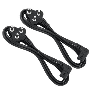 Storite 2 Pack 3 Mtr 2-Pin Universal AC Laptop Power Cable Cord 2 Pin Plug - L Shape Adapter Charger Laptop/Camera/Printer