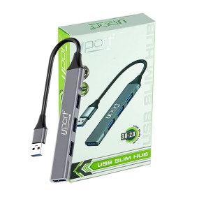 Uport USB Hub, 4-Port USB 3.0 Hub, Ultra-Slim Data USB Splitter Compatible for PC, Flash Drive, Mobile HDD