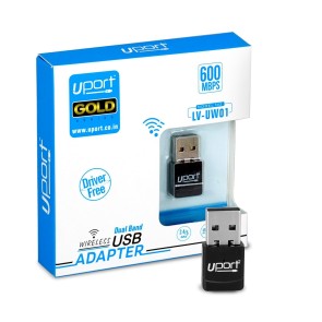 UPORT USB 5G 600 MBPS WiFi Adapter Driver Free Dual Band 2.4Ghz/5Ghz Wireless WiFi Receiver Dongle for PC, Laptop, Desktop Supports Windows 11,10,8.1,8,7,Xp/Mac Os 10.9-10.15