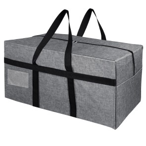 Storite Extra Large 128 L Fabric Moisture Proof Multipurpose Heavy Duty Storage Bag for Toys/Stationery/Blankets/Clothes/Moving Bags With Strong Reinforced Handles Rectangular (Grey,81x40x40 cm)