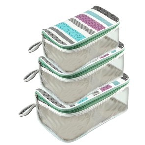 NISUN Set of 3 Transparent PVC Travel Pouch, Multipurpose Pouch for Women, Makeup Organizer Pouch, Toiletry Bag for Men & Women (22.5X12X10 CM)
