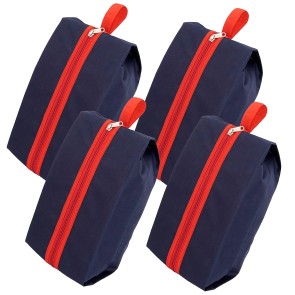 Storite Pack of 4 Shoe Bag for Travel & Storage Travel Organizer for Women & Men Shoe Organizer Shoe Bags Pouches Shoe Cover for Travelling Waterproof & Reusable Bag (40x13x18cm, Blue & Red)