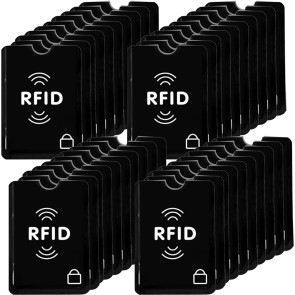 SAITECH IT 40 Pcs RFID Blocking Credit Card Holders Sleeves for Identity Theft Protection, Perfectly Fits in Wallet/Purse-Black