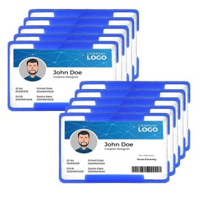 Storite Pack of 10 Single Side ID Card Holder Badge for Office Use, Used for id Card - Blue