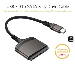 Storite Type-C to SATA Adapter - External Hard Drive Connector for 2.5'' SATA Drives - SATA SSD/HDD to Type C Cable - Black