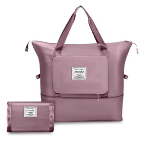 Storite Nylon 40 Cms Imported Foldable Travel Duffle Bag for Women, Expandable Lightweight Waterproof Carry Weekender Overnight Luggage Bag (Pink, 40 x 23 x 45 Cm)
