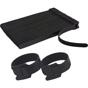 Storite 100 Piece Cable Organizer Hook & Loop Tape-Wire/Cord Holder Management Strap-Reusable Hook & Loop Ties for PC, TV, Desk, WFH Accessories (6 inch,Black)