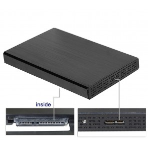 RiaTech USB 3.0 2.5-inch SATA External Hard Drive Enclosure Adapter Case for HDD SSD SATA Drive - Black