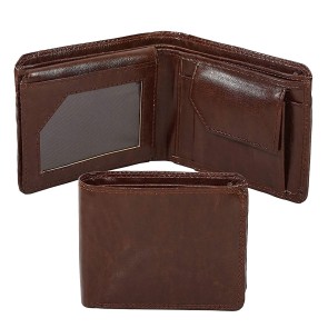 Storite Front Pocket Money Bifold Wallet PU Leather Purse Credit Card Holder for Men - Penny Brown