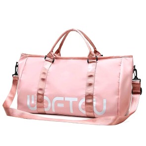 Storite Nylon 50 cms Imported Travel Duffle Bag Sports Gym Shoulder Bag for Women with Wet Pocket Weekender Overnight Travel Luggage Bag (Pink,50x23x30 cm)