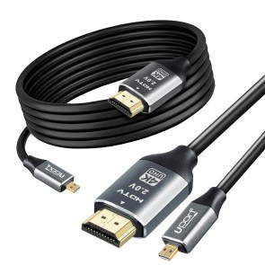 UPORT Micro HDMI To HDMI Cable With High Speed,4K@60HZ (2.0 V), Connect TO Camera, Laptop,CCTV,Projector,Monitor (6 feet / 1.8 Meters)