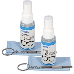 RiaTech 2 Pack Lens Cleaner Spray Kit - Eye Glasses Cleaner Spray + Microfiber Cloth + Screwdriver for Adjustments Lens Cleaner Spray for Eye Glasses (30ml)