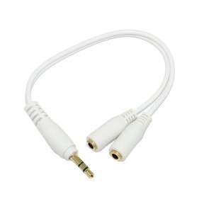 Storite 3.5mm Jack 1 Male to 2 Female Stereo Headphone Earphone Jack Y Splitter Audio Adapter Cable (White)