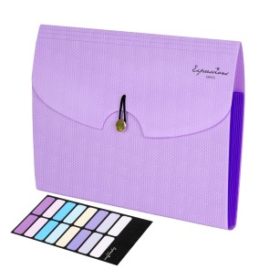 NISUN 7 Pocket Expanding File Folder, Accordion File Organizer with Labels, Letter Size Folders for Documents, Portable Filing Folder for School Home Office - Purple