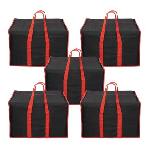 DAHSHA 5 Pack Multi-Purpose Storage Bag/Clothing Storage Organiser/Toy Storage Bag/Stationery Paper Storage Bag with Zipper Closure and Strong Handle (57x36.8x40.6cm)
