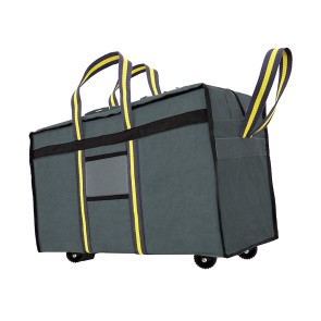 NISUN Canvas 73 Cm Large Strong Travel Luggage Duffle Storage Trolley Bag with Wheels (Grey,73 x 27.5 x 45 cm)