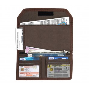 Storite Nylon Two Wheeler Document Holder, Vehicle / Car Document Storage Wallet for Registration & Insurance Card – 24 x 12 cm - (Brown)