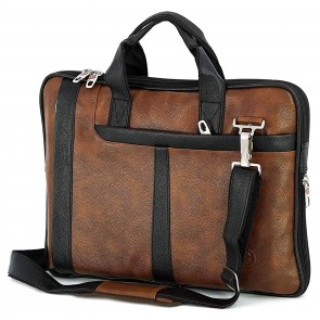 Storite PU Leather Laptop Shoulder Sling Office Travel Organizer Bag for Men & Women