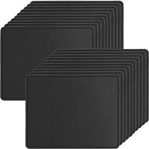 20 Pack Mouse Pad with Stitched Edges Mousepads Bulk Non-Slip Rubber Base, Waterproof Coating Mouse Pads for Computers, Laptop, Office & Home -(250mm x 210mm x 2mm) - Black