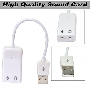 Wholesale Ultima 7.1 Channel USB External Sound Card Audio Adapter With Mic - White