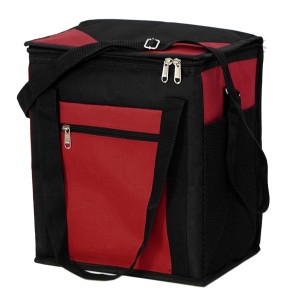 Storite Insulated Lunch Bag for Office Men, Women and Kids, Tiffin Bags for School, Picnic, Work- Red Black (27 x 20 x 32cm)
