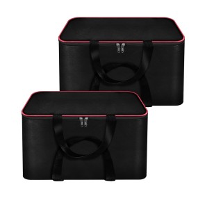 Storite 3 Pack Mini Nylon Underbed Moisture Proof Wardrobe Organizer Storage Bag for Clothes with Zipper Closure and Handle - (Black,41x35x23.5 cm)