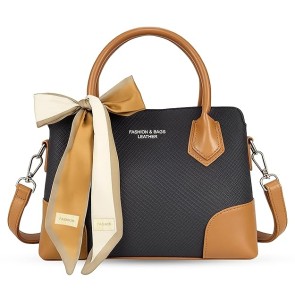 Storite Stylish Blue & Brown Small Leather Handbag for Women’s Everyday Use (25x11x17 cm)