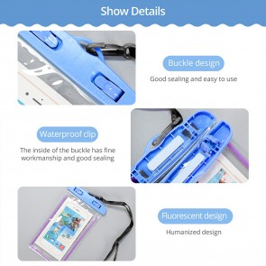 Storite 5 Pack Waterproof Swivel Lock PVC Transparent Mobile Cover Pouch Universal Cellphone Dry Case for Protection in Rain for Mobile Phones 6.5 inch