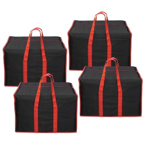 DAHSHA 4 Pack Multi-Purpose 85 L Large Storage Bag/Clothing Storage Organiser/Toy Storage Bag/Stationery Paper Storage Bag with Zipper Closure and Strong Handle (57x36.8x40.6cm)