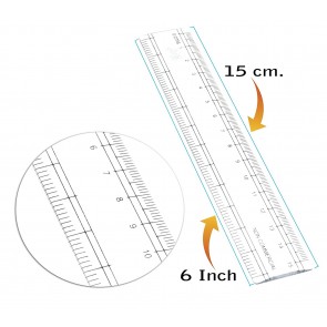 Wholesale Plastic Ruler 6 inch / 15 cm Transparent Straight Measuring Tool for Student School, Office