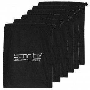 Storite 6 Pcs Travel Shoe Bags, Portable Travel Shoe Tote Bags - Packing Organizers for Men and Women- Black
