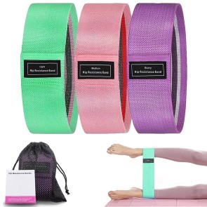 Storite Set of 3 Fabric Elastic Resistance Exercise Loop Workout Bands for Legs Hip Butt Home Fitness for Women & Men for Hip, Legs, Stretching, Workout