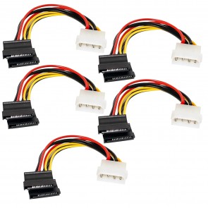 Storite (15cm) 4 Pin Molex to Dual SATA Power Y-Cable Adapter -Pack Of 5