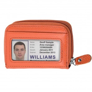 Storite Imported 10 Slot PU Leather Credit/Debit Zipper Card Holder Wallet for Men & Women - (Tan Brown, 11.5 x 7.5 x 2.5 cm)