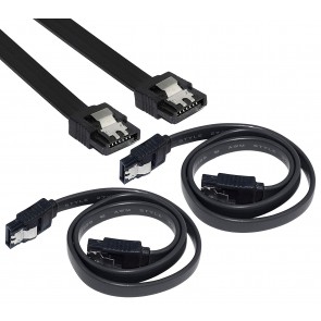 Storite 40 cm Straight with Locking Latch Cable Compatible with SATA I/II (Black), Pack of 2