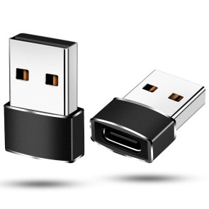 Storite 2 Pack USB 3.1 USB Male to Type C Female Adapter for Data Sync & Fast Charging, USB A to Type C Connector Works with Laptops, Chargers, PC - Black
