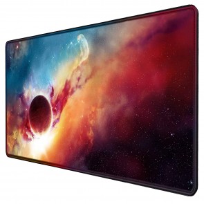 RiaTech Extra Large Size (900mm x 400mm x 2mm) Galaxy Print with Sun Extended Gaming Mouse pad with Stitched Embroidery Edges, Non-Slip Rubber Base Computer Waterproof Keyboard Pad for Office & Home