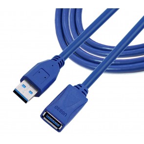 Storite 150cm - 1.5 Metre USB 3.0 Male A to Female A Extension Cable Super Speed 5GBps for Laptop/PC/Printers Blue