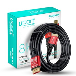 UPORT 8K HDMI Cable HDMI 2.1 Ultra High Speed 48Gbps with eARC Supports 8K@60Hz, 4K@120Hz for Superior Video and Sound Quality, Compatible for PC Soundbar, TV, Monitor, Laptop – 3M