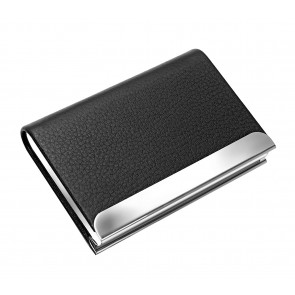 Storite Imported PU Leather Business Card Holder Credit Debit Card Case for Men and Women -(Black,6.5 x 1.5 x 9.5 cm)